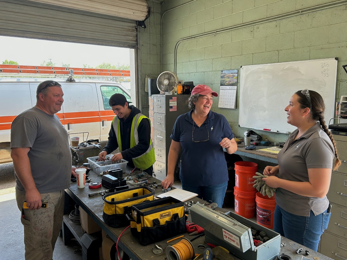 The Ideal Electrical Contractors, Inc. team at work in St. Charles